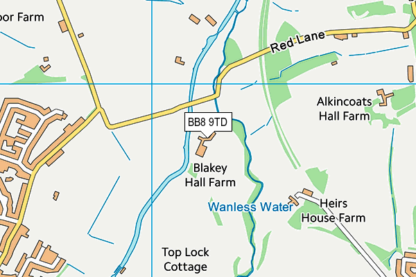 BB8 9TD map - OS VectorMap District (Ordnance Survey)