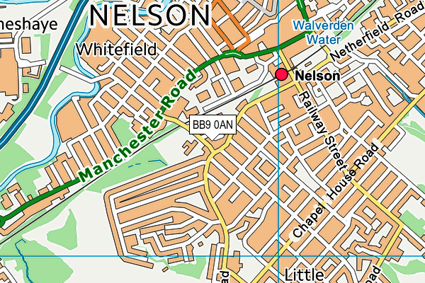 BB9 0AN map - OS VectorMap District (Ordnance Survey)