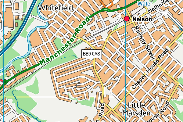 BB9 0AS map - OS VectorMap District (Ordnance Survey)