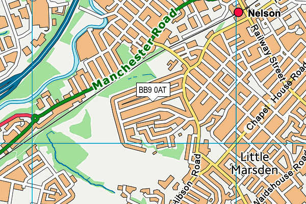 BB9 0AT map - OS VectorMap District (Ordnance Survey)