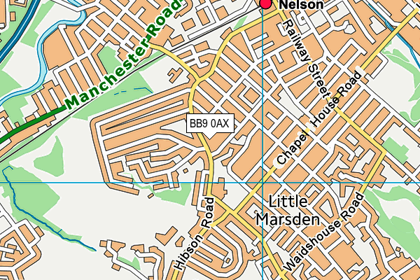 BB9 0AX map - OS VectorMap District (Ordnance Survey)