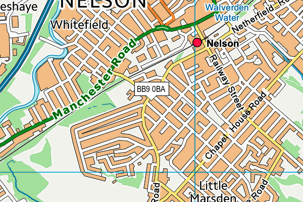 BB9 0BA map - OS VectorMap District (Ordnance Survey)