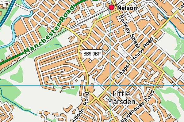 BB9 0BP map - OS VectorMap District (Ordnance Survey)