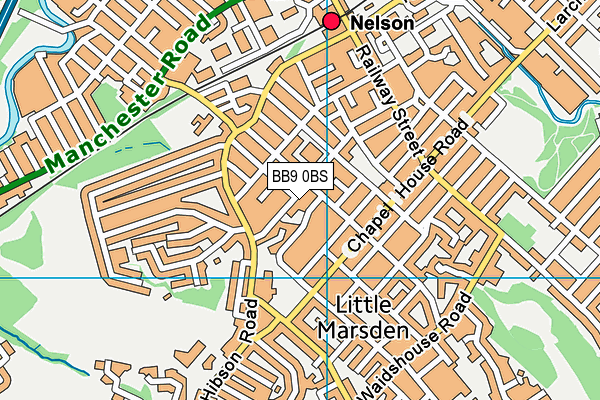 BB9 0BS map - OS VectorMap District (Ordnance Survey)