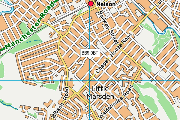 BB9 0BT map - OS VectorMap District (Ordnance Survey)