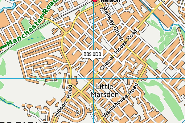 BB9 0DB map - OS VectorMap District (Ordnance Survey)