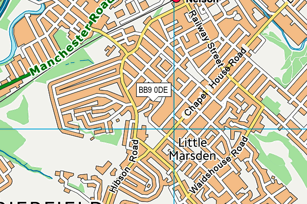 BB9 0DE map - OS VectorMap District (Ordnance Survey)