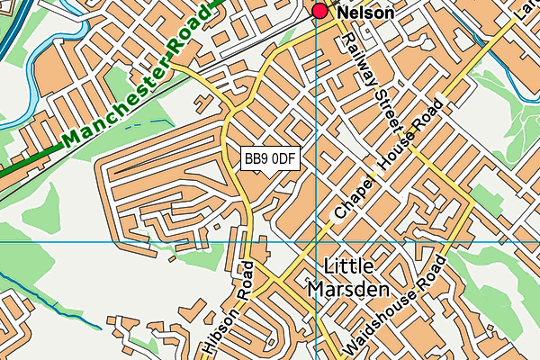 BB9 0DF map - OS VectorMap District (Ordnance Survey)