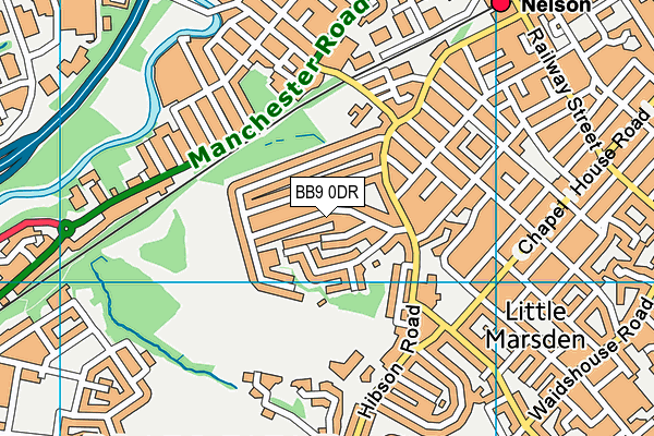 BB9 0DR map - OS VectorMap District (Ordnance Survey)