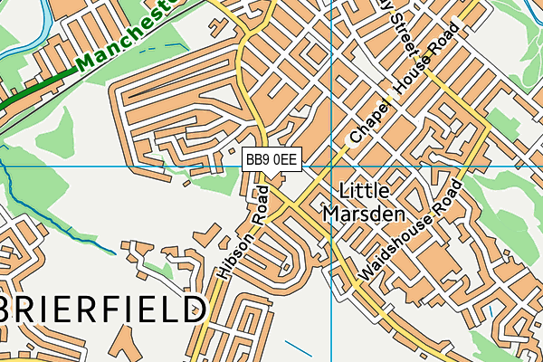 BB9 0EE map - OS VectorMap District (Ordnance Survey)