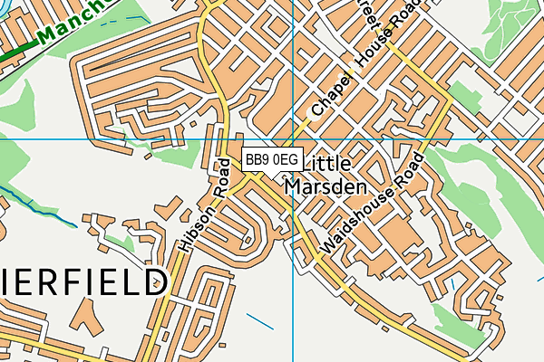 BB9 0EG map - OS VectorMap District (Ordnance Survey)