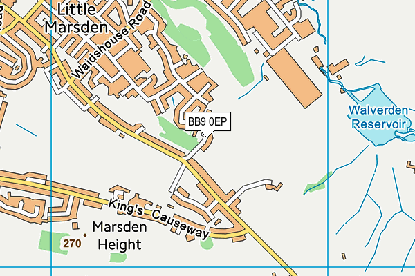 BB9 0EP map - OS VectorMap District (Ordnance Survey)