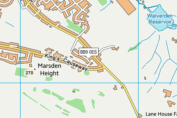 BB9 0ES map - OS VectorMap District (Ordnance Survey)