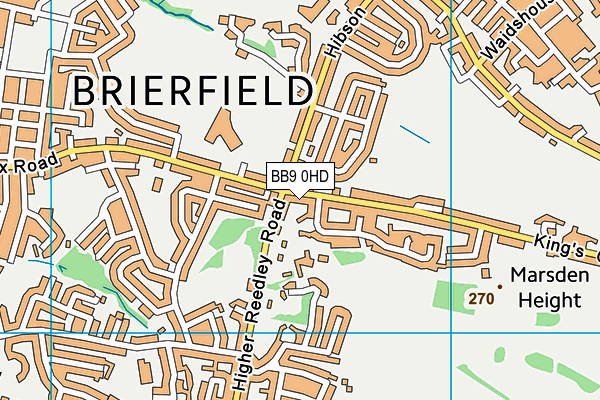 BB9 0HD map - OS VectorMap District (Ordnance Survey)