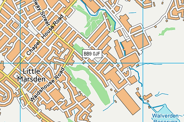 BB9 0JF map - OS VectorMap District (Ordnance Survey)