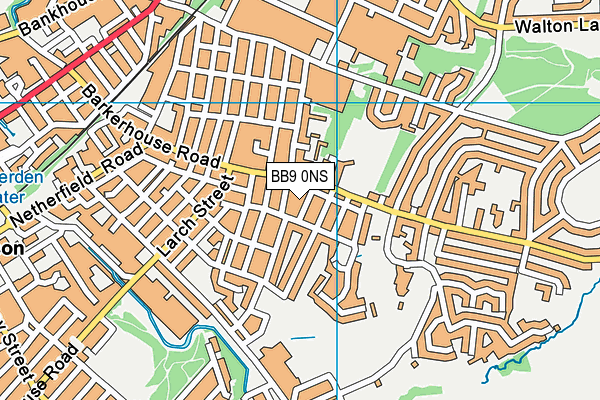 BB9 0NS map - OS VectorMap District (Ordnance Survey)