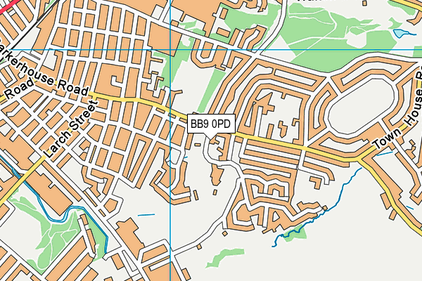 BB9 0PD map - OS VectorMap District (Ordnance Survey)