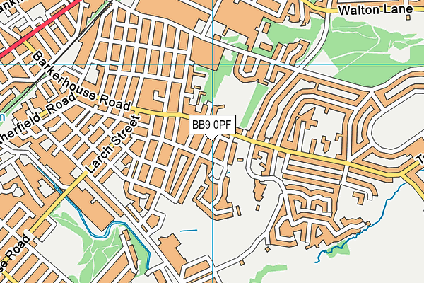 BB9 0PF map - OS VectorMap District (Ordnance Survey)