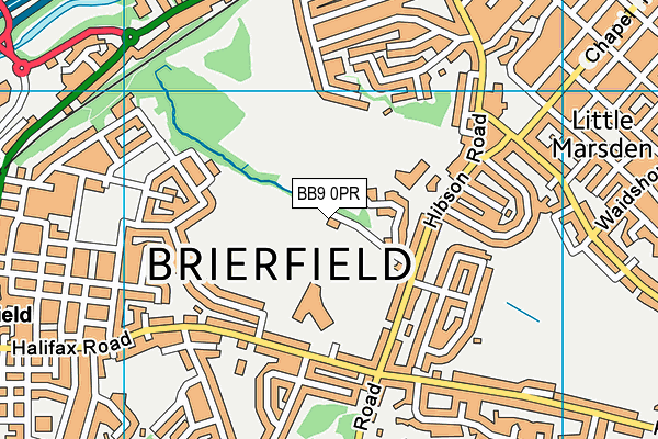 BB9 0PR map - OS VectorMap District (Ordnance Survey)