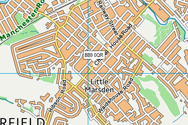 BB9 0QR map - OS VectorMap District (Ordnance Survey)