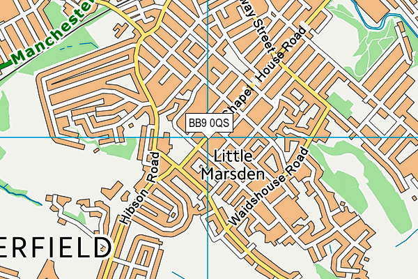 BB9 0QS map - OS VectorMap District (Ordnance Survey)