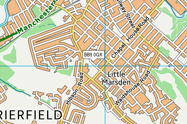 BB9 0QX map - OS VectorMap District (Ordnance Survey)