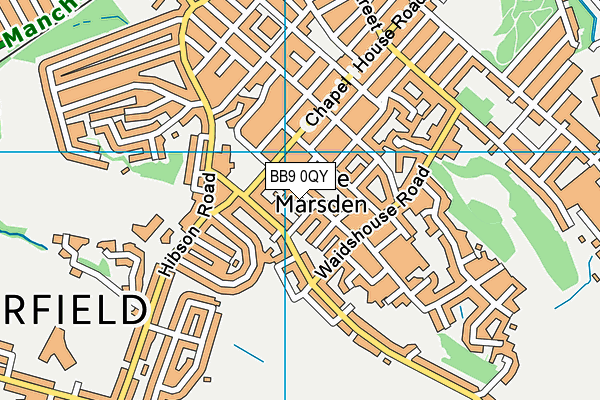 BB9 0QY map - OS VectorMap District (Ordnance Survey)