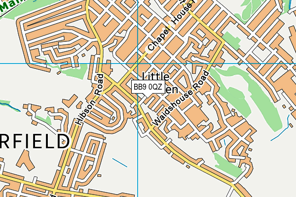 BB9 0QZ map - OS VectorMap District (Ordnance Survey)