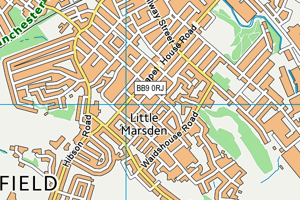 BB9 0RJ map - OS VectorMap District (Ordnance Survey)