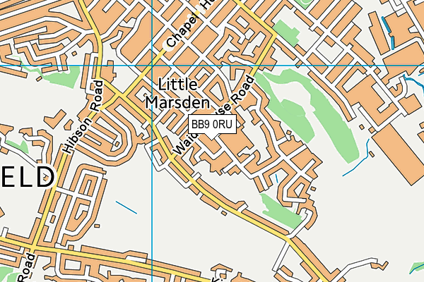 BB9 0RU map - OS VectorMap District (Ordnance Survey)