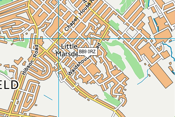BB9 0RZ map - OS VectorMap District (Ordnance Survey)