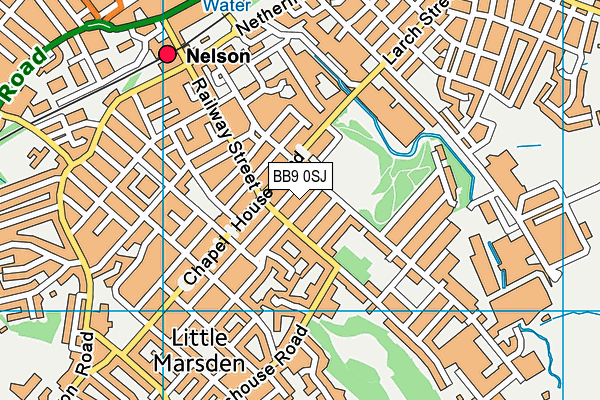 BB9 0SJ map - OS VectorMap District (Ordnance Survey)