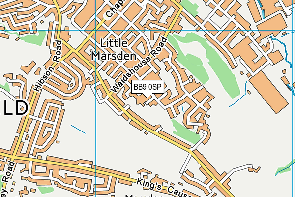 BB9 0SP map - OS VectorMap District (Ordnance Survey)