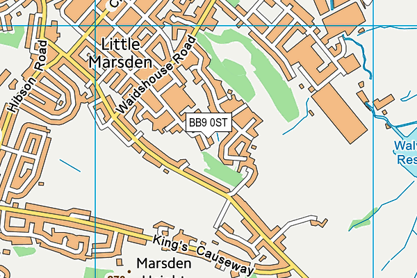 BB9 0ST map - OS VectorMap District (Ordnance Survey)