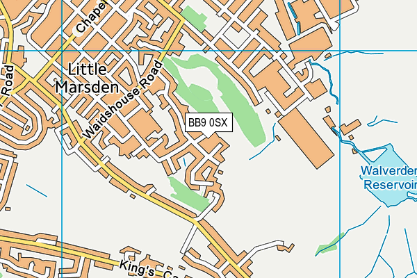 BB9 0SX map - OS VectorMap District (Ordnance Survey)