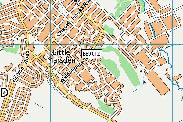 BB9 0TZ map - OS VectorMap District (Ordnance Survey)