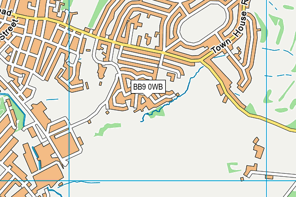 BB9 0WB map - OS VectorMap District (Ordnance Survey)