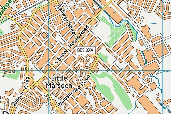 BB9 0XA map - OS VectorMap District (Ordnance Survey)