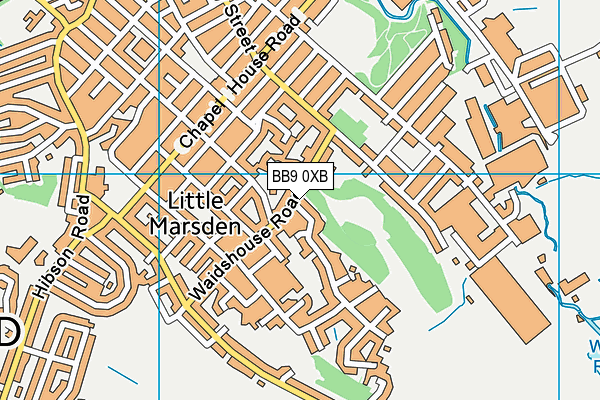 BB9 0XB map - OS VectorMap District (Ordnance Survey)