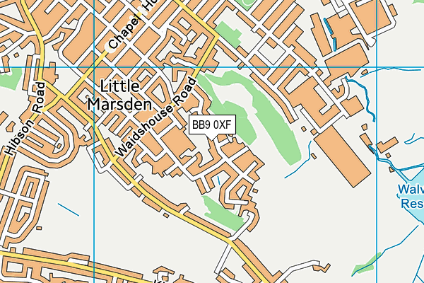 BB9 0XF map - OS VectorMap District (Ordnance Survey)