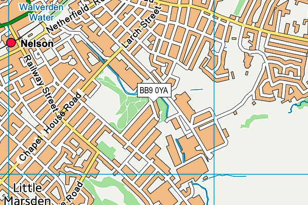 BB9 0YA map - OS VectorMap District (Ordnance Survey)