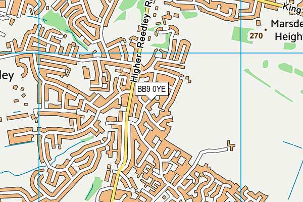 BB9 0YE map - OS VectorMap District (Ordnance Survey)