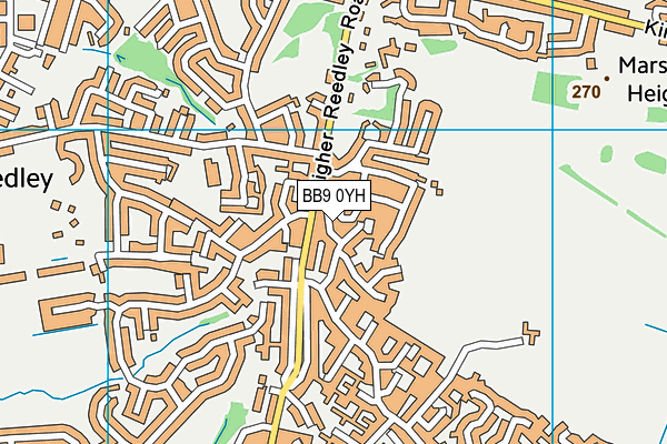 BB9 0YH map - OS VectorMap District (Ordnance Survey)