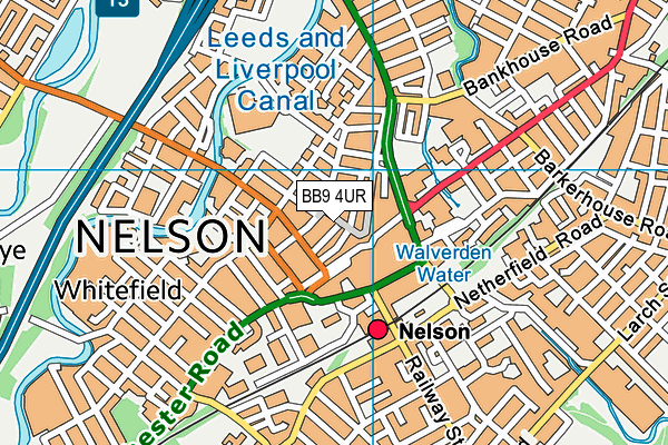 BB9 4UR map - OS VectorMap District (Ordnance Survey)