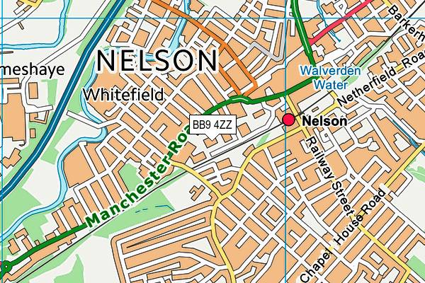 BB9 4ZZ map - OS VectorMap District (Ordnance Survey)