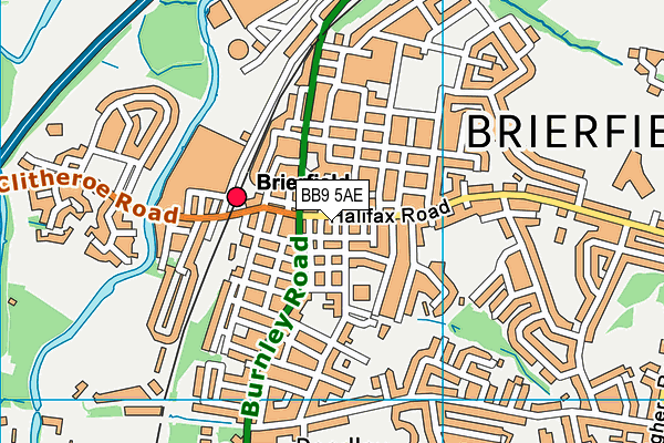 BB9 5AE map - OS VectorMap District (Ordnance Survey)