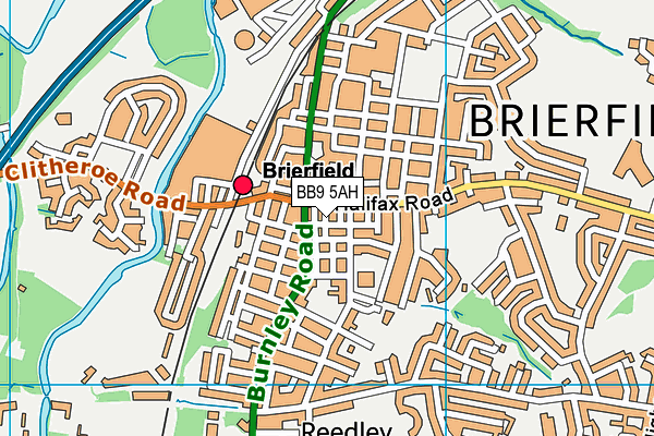 BB9 5AH map - OS VectorMap District (Ordnance Survey)