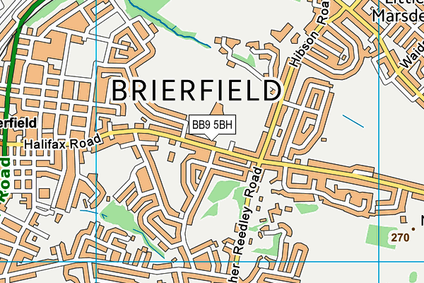 BB9 5BH map - OS VectorMap District (Ordnance Survey)