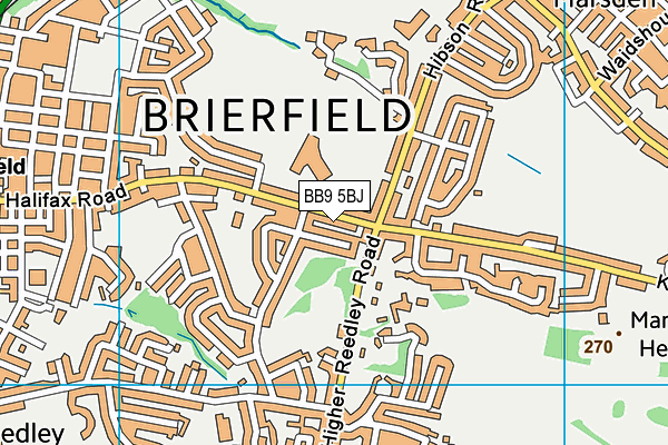 BB9 5BJ map - OS VectorMap District (Ordnance Survey)