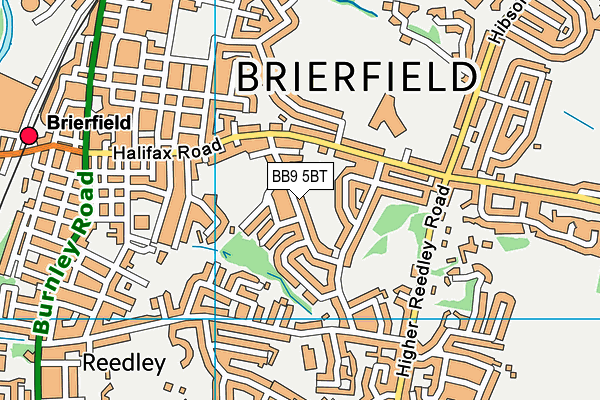 BB9 5BT map - OS VectorMap District (Ordnance Survey)